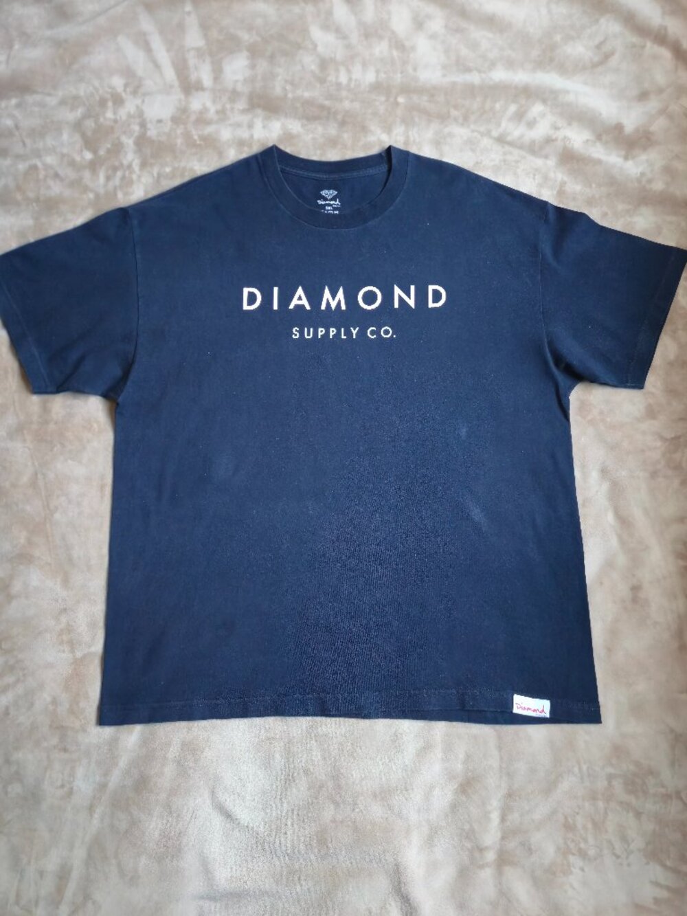 Diamond Supply Co. Spellout Logo T-Shirt Navy Blue Men's 2XL